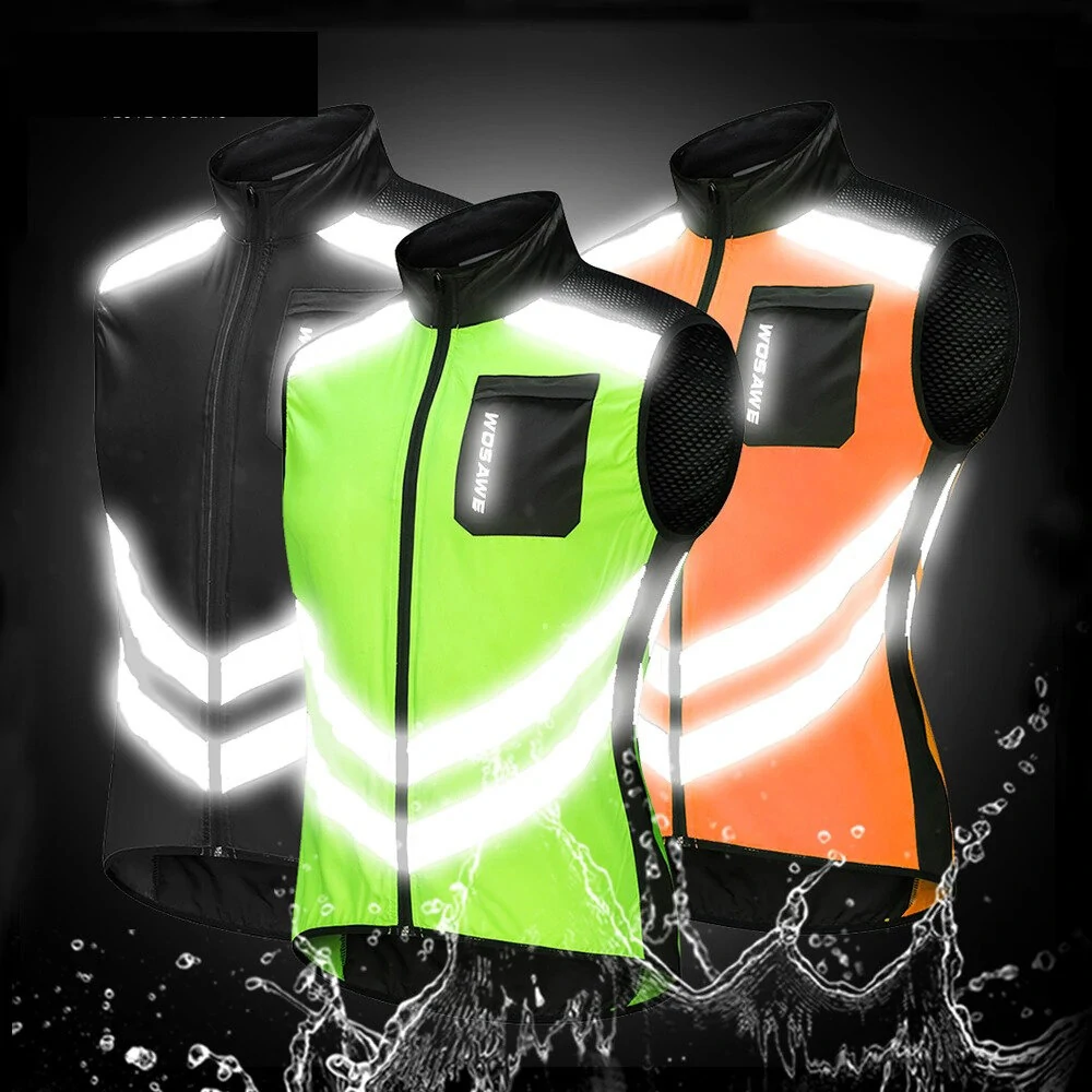 (image for) WOSAWE Cycling Vest Reflective Safety Vest Breathable Waterproof Bicycle Sportswear Outdoor Running Jersey